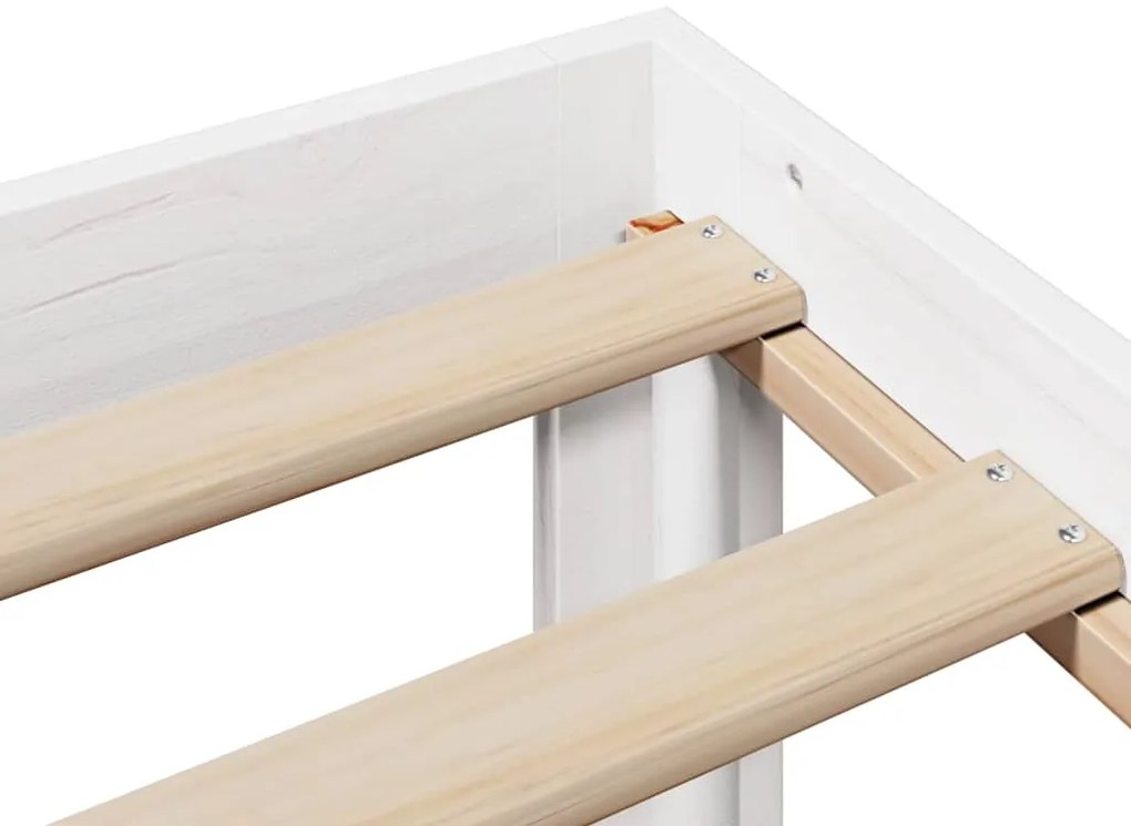 Estrutura cama c/ cabeceira 135x190 cm pinho maciço branco
