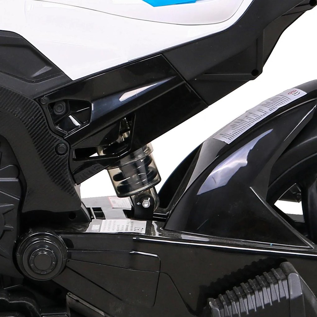 Mota elétrica para Crianças 12V, Rodas Espuma EVA, assento couro ecológico Azul