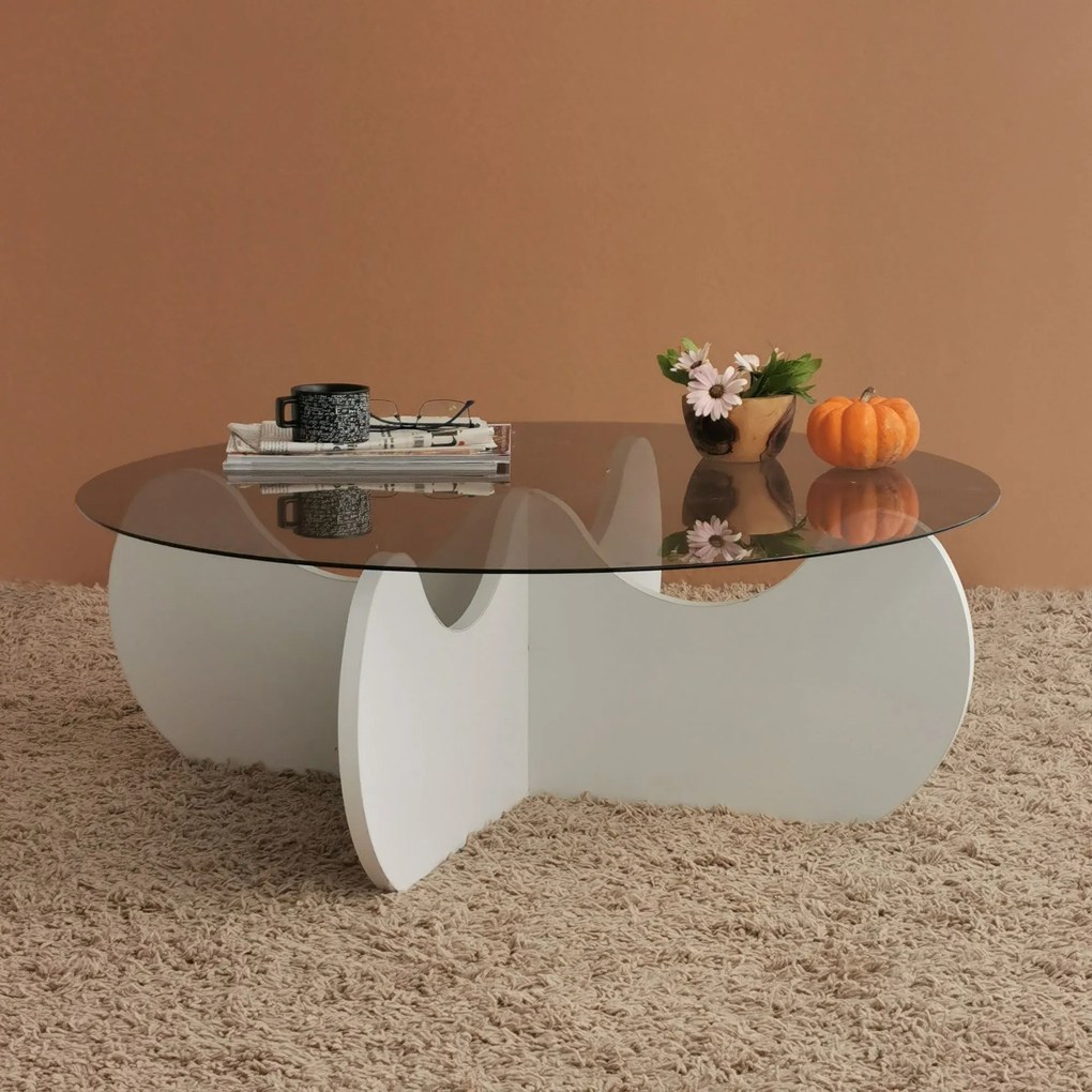 Mesa de Centro Himalayas – Branco – 90x30x90 cm