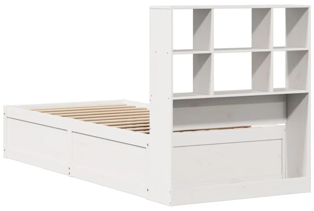 Cama sem colchão 90x200 cm madeira de pinho maciça branco