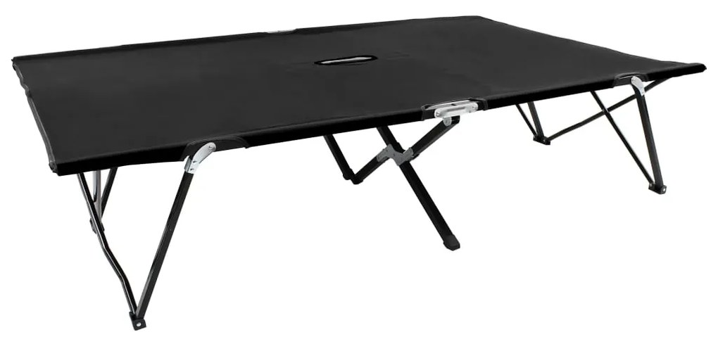 vidaXL Espreguiçadeira/cama dobrável para 2 pessoas aço preto