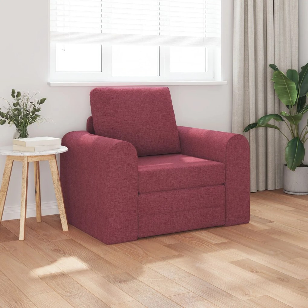 Sofá Cama 2 em 1 Bordô 98x71x83 cm Tecido