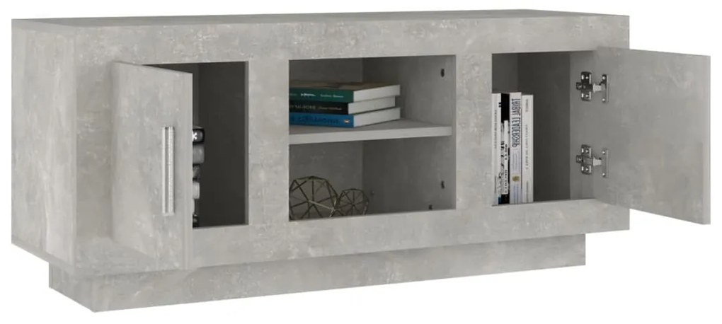 Móvel p/ TV 102x35x45 cm madeira processada cinzento cimento