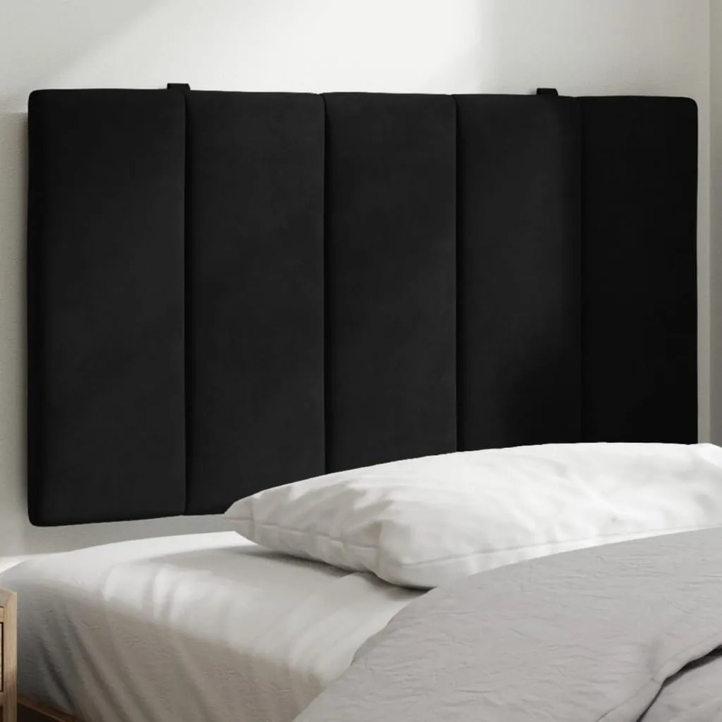vidaXL Almofadão de cabeceira 90 cm veludo preto