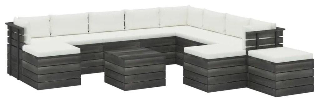 3062117 vidaXL 12 pcs conjunto lounge de paletes com almofadões pinho maciço