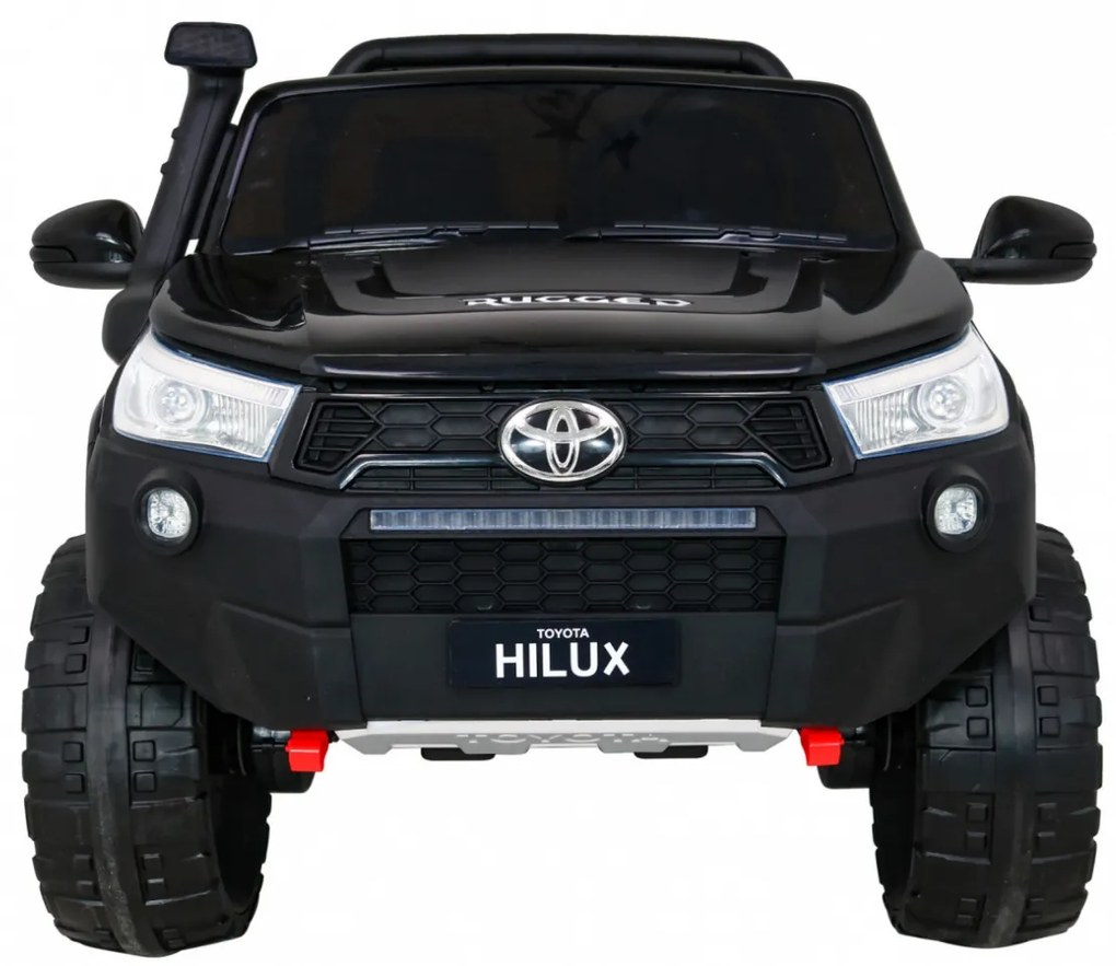 Carro elétrico para Crianças Toyota Hilux 12V, 4x4 Rodas Espuma EVA, Assento couro ecológico Preta