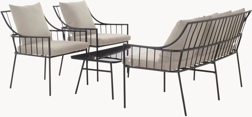 Conjunto de mobiliário de jardim com almofadas de assento Bolonia, conjunto de 12