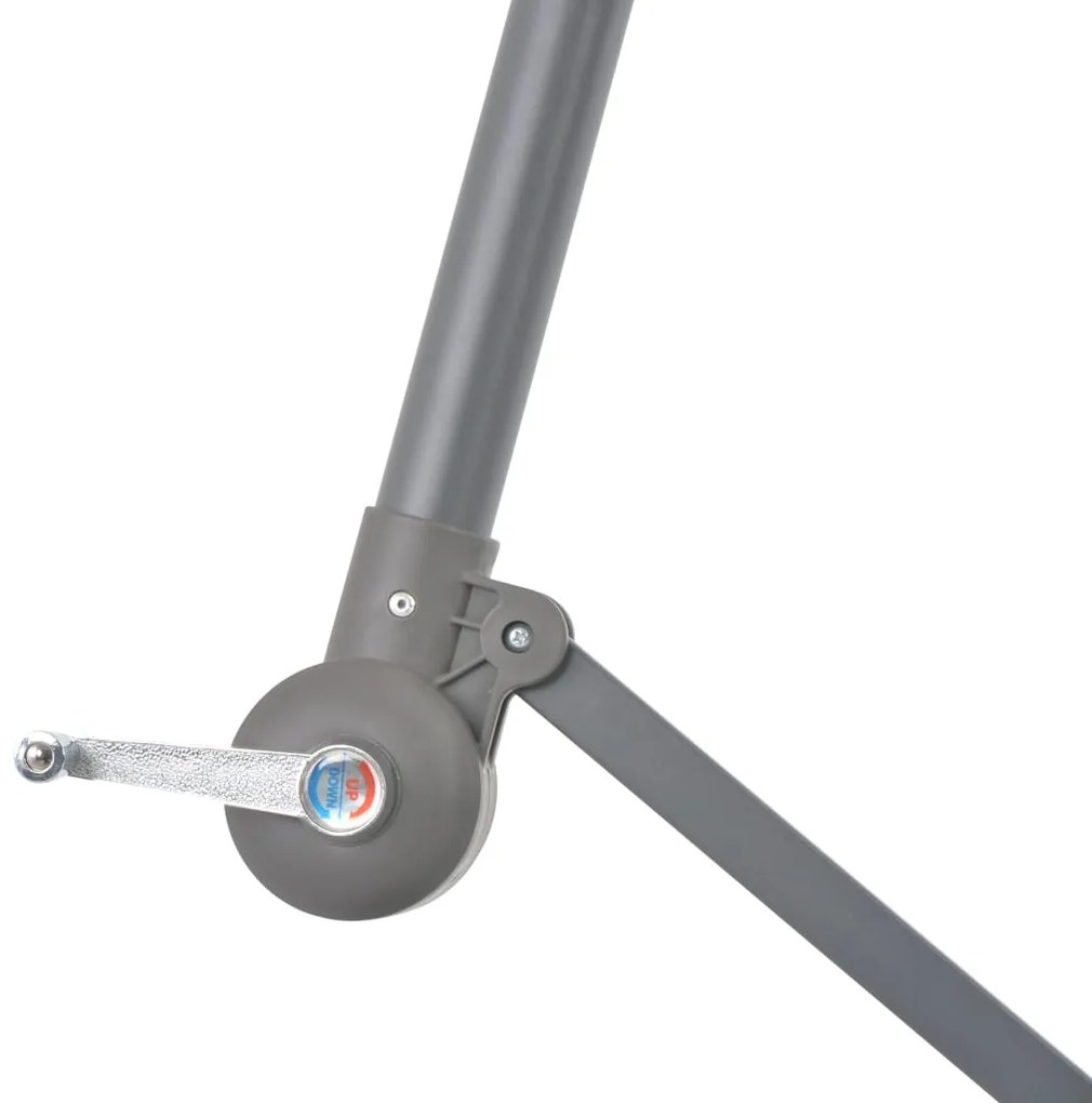 Guarda-sol cantilever c/ poste alumínio 300cm cinza-acastanhado
