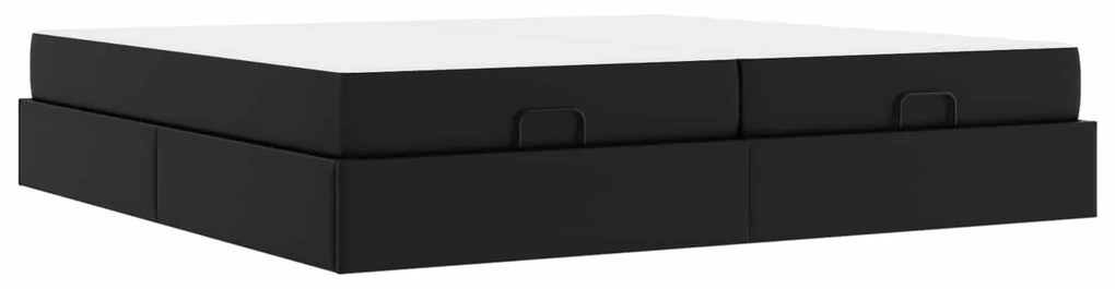 vidaXL Estrutura de cama com colchão com colchão 2 pcs Preto PVC