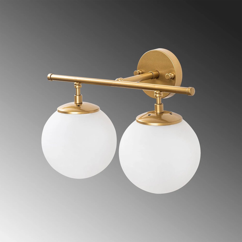 Aplique de Parede Roe – Ouro Brilhante – 36 x 24 x 16 cm