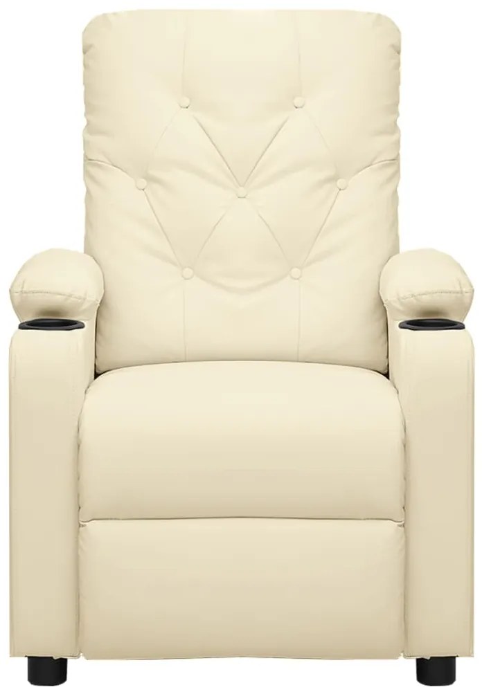 Poltrona de massagens elétrica couro artificial cor creme