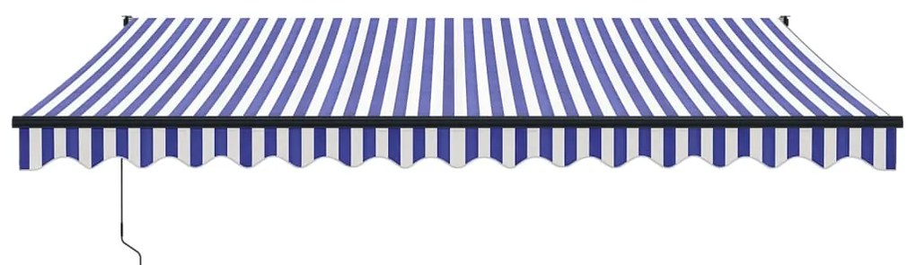 Toldo retrátil automático com 4x3 m azul e branco