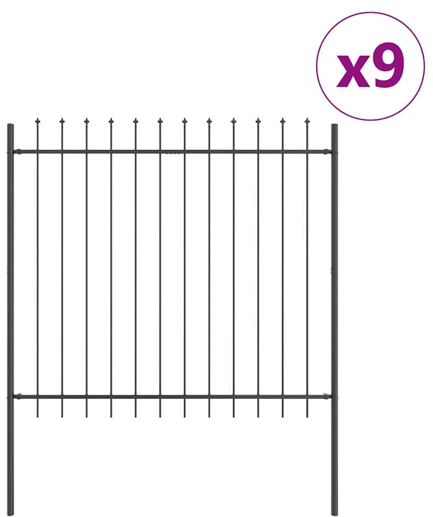 Cerca de Jardim com Ponta de Lança - Cinza - 15,3 x 1,5 m - Aço