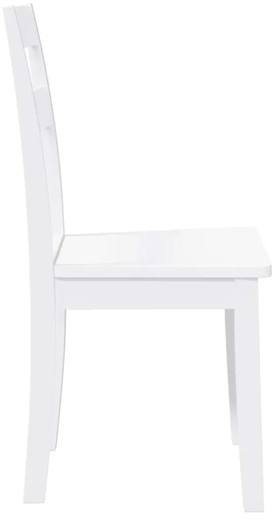 Cadeiras de jantar 2 pcs madeira de seringueira maciça branco