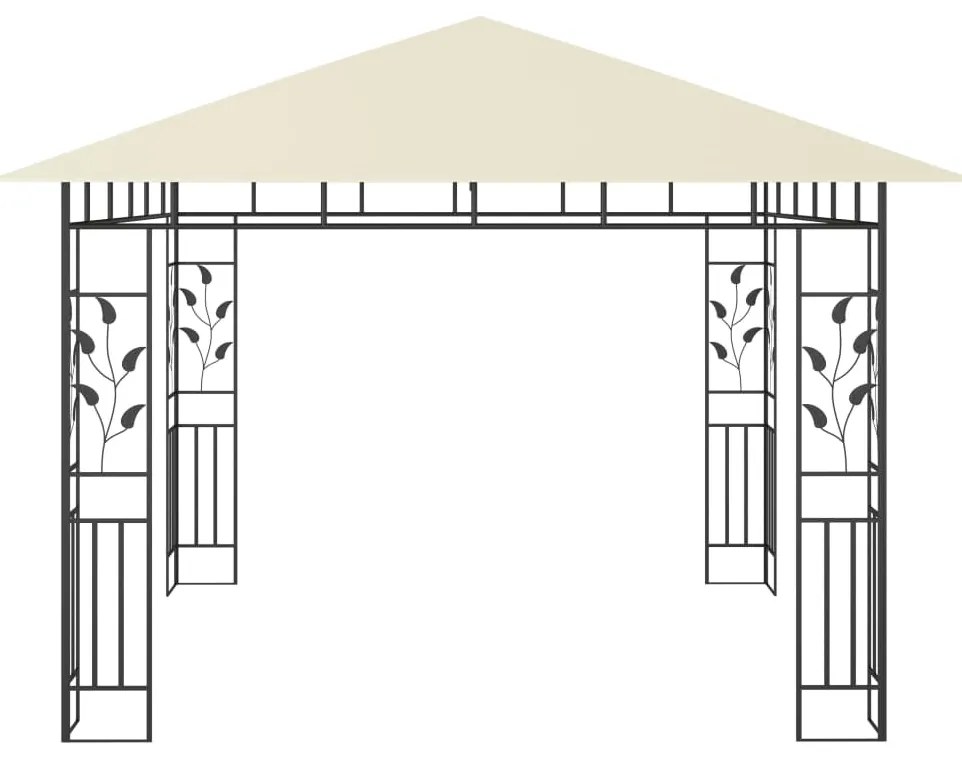 Gazebo com rede mosquiteira 3x3x2,73 m 180 g/m² creme