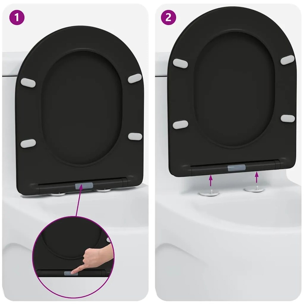 Assento de Vaso Sanitário com Liberação Rápida - Duroplast, Preto