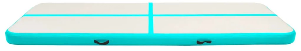 Colchão de ginástica insuflável c/ bomba 300x100x15cm PVC verde
