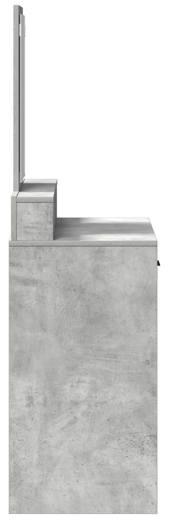 Espaço para Maquiagem com Gavetas Cinza Concreto 79x41x140 cm