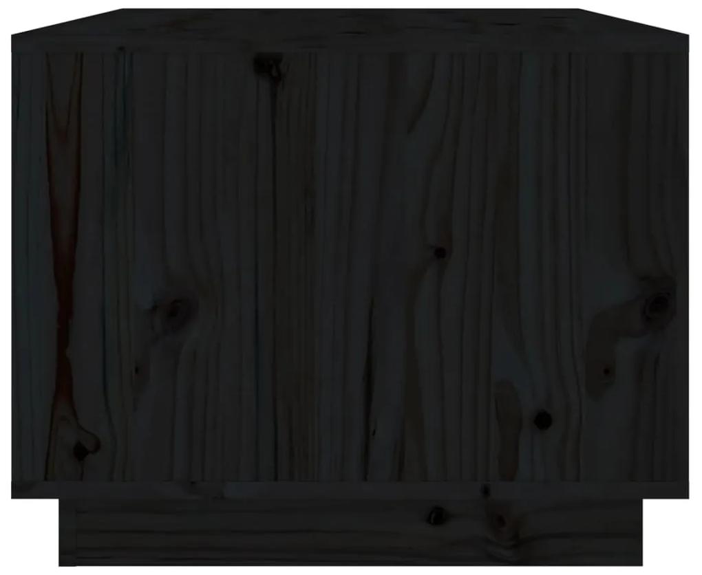 Mesa de centro 80x50x40 cm madeira de pinho maciça preto