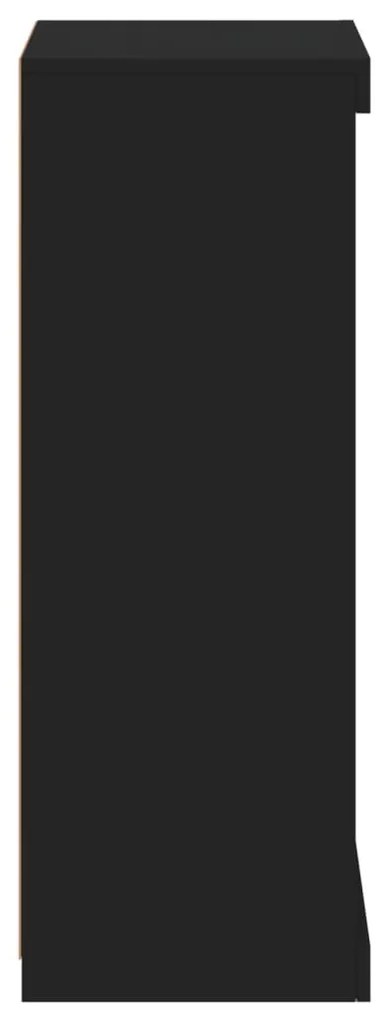 Aparador com luzes LED 41x37x100 cm preto