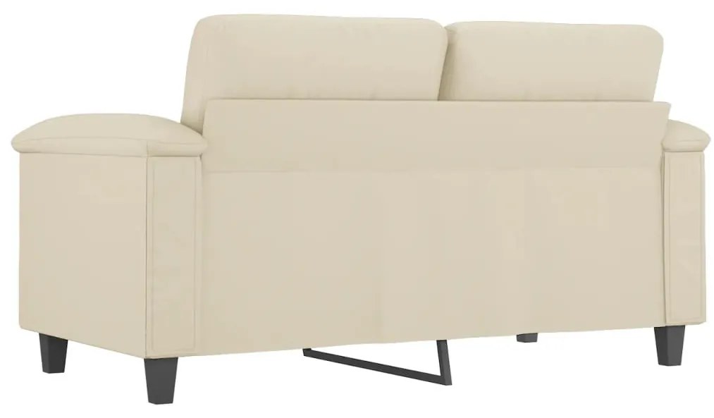 Sofá de 2 lugares 120 cm couro artificial cor creme