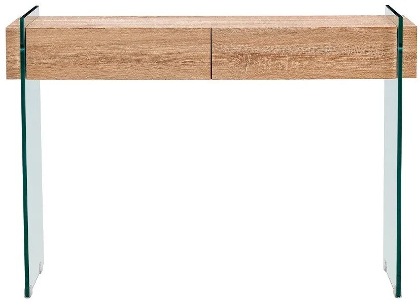 Consola de Entrada GIOVANNA – 110x40x76 cm – Madeira e Vidro Temperado