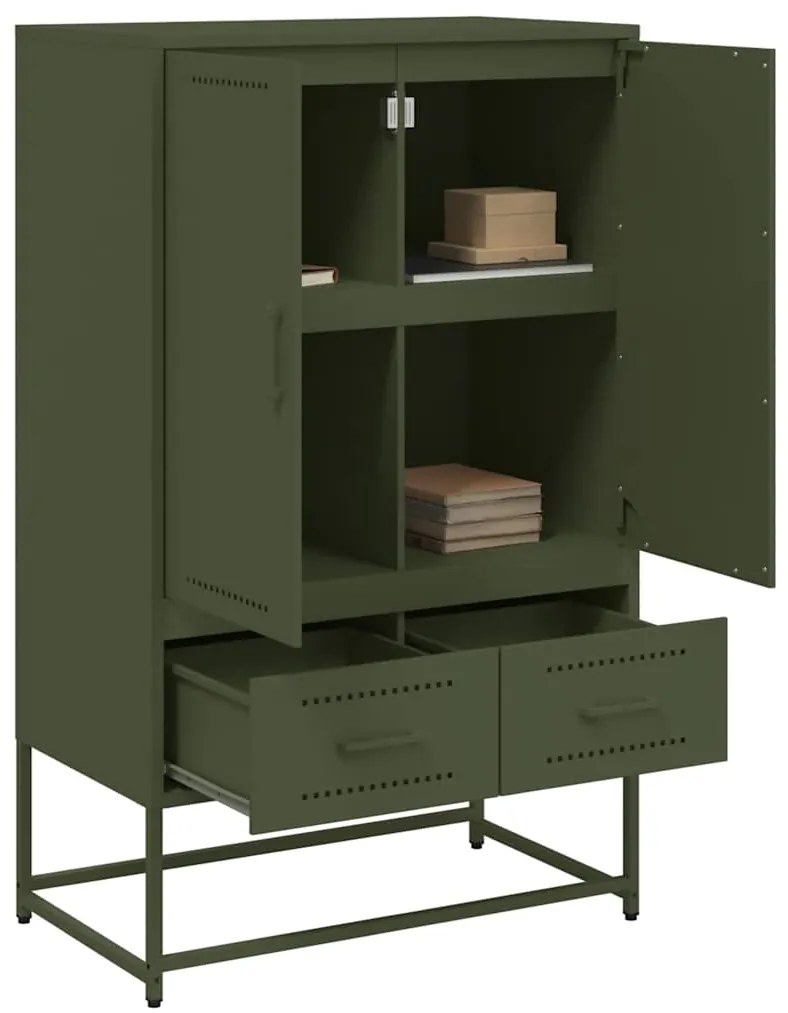 Móvel alto 68x39x111,5 cm aço verde azeitona