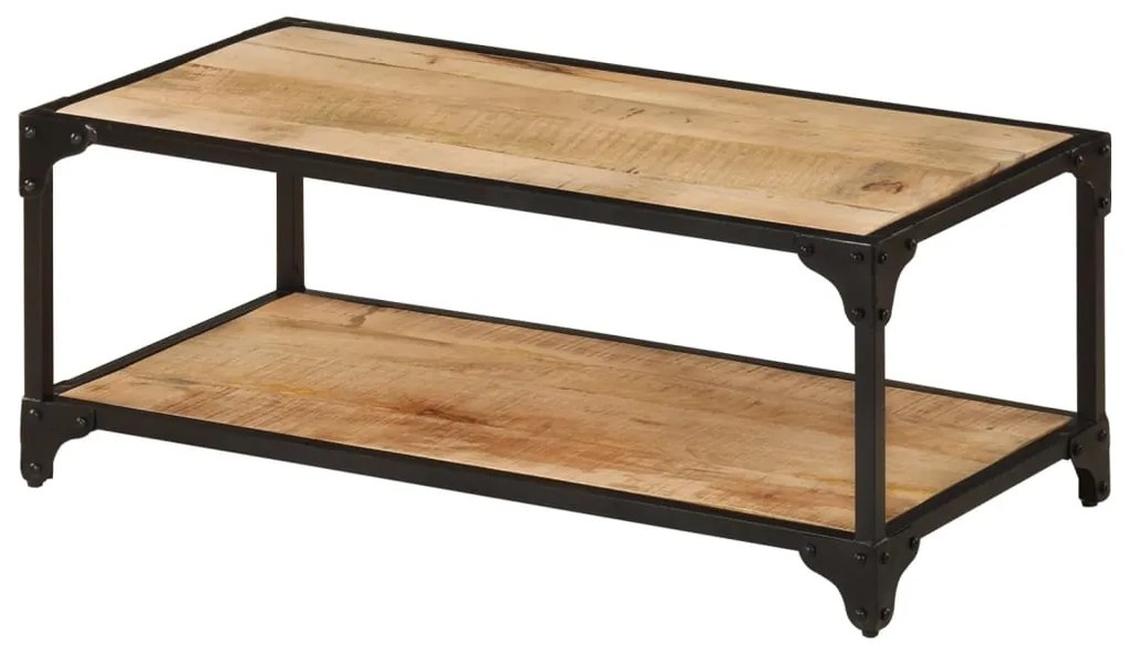 Mesa de centro 90x45x35 cm madeira de mangueira áspera maciça