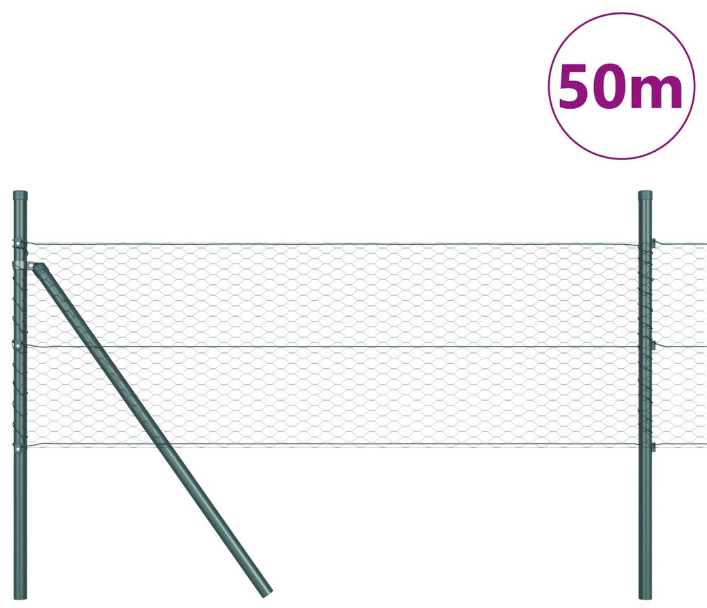 Cerca Hexagonal vidaXL Cinza 0,5x50 m Aço