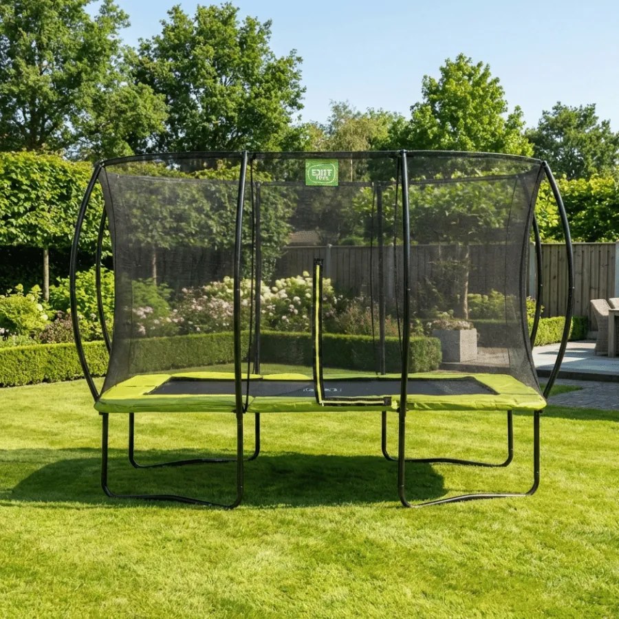 Trampolim retangular Silhouette 244 x 366 cm - verde