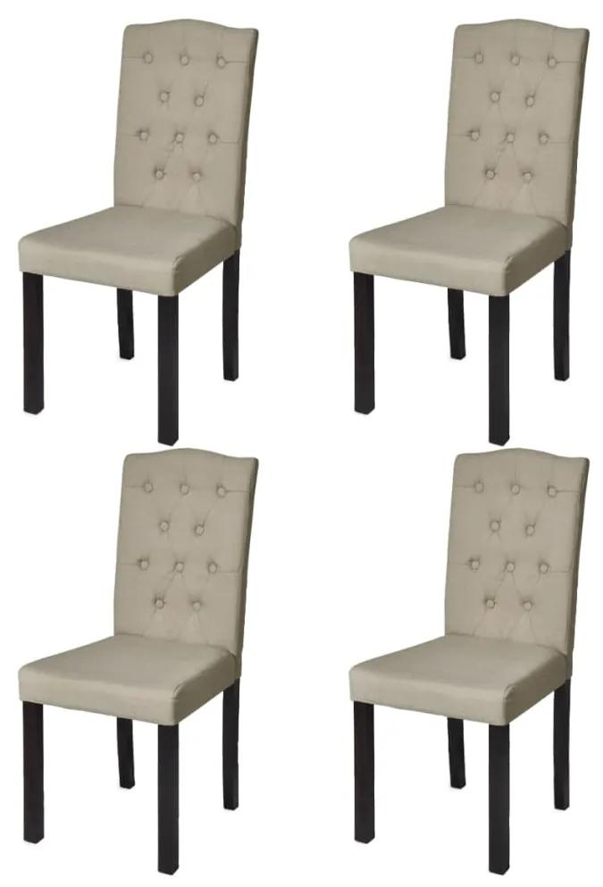 Cadeiras de jantar 4 pcs tecido cor camel