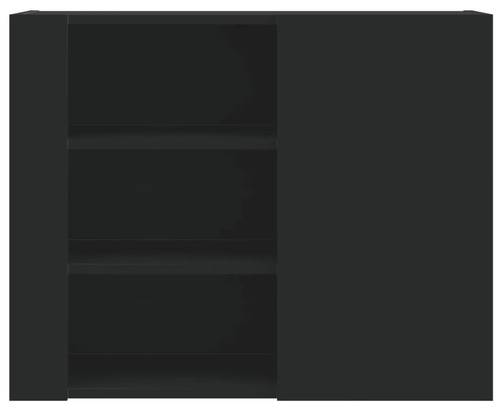 Armário de parede 75x35x60 cm derivados de madeira preto