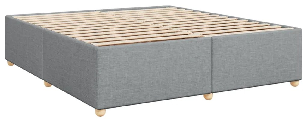 Cama com molas/colchão 200x200 cm tecido cinza-claro