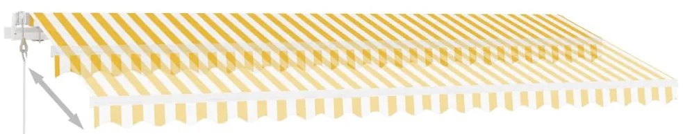 Toldo autom. LED e sensor de vento 500x300 cm amarelo/branco