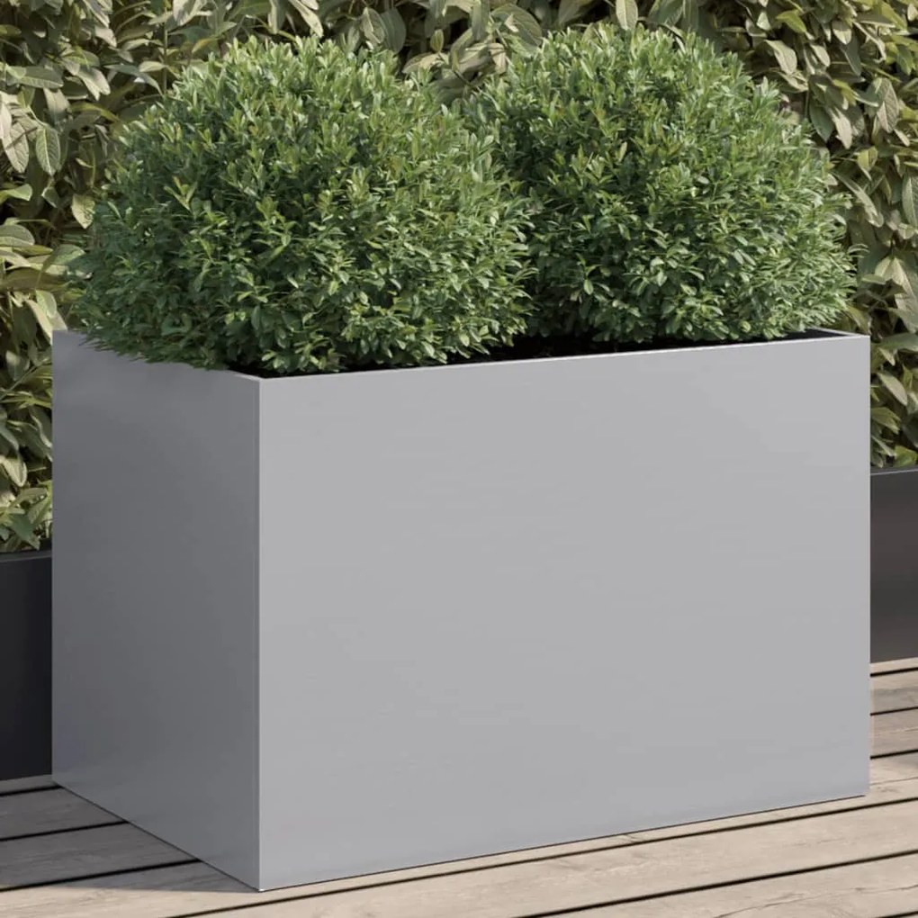 vidaXL Vaso/floreira 62x40x39 cm aço galvanizado prateado