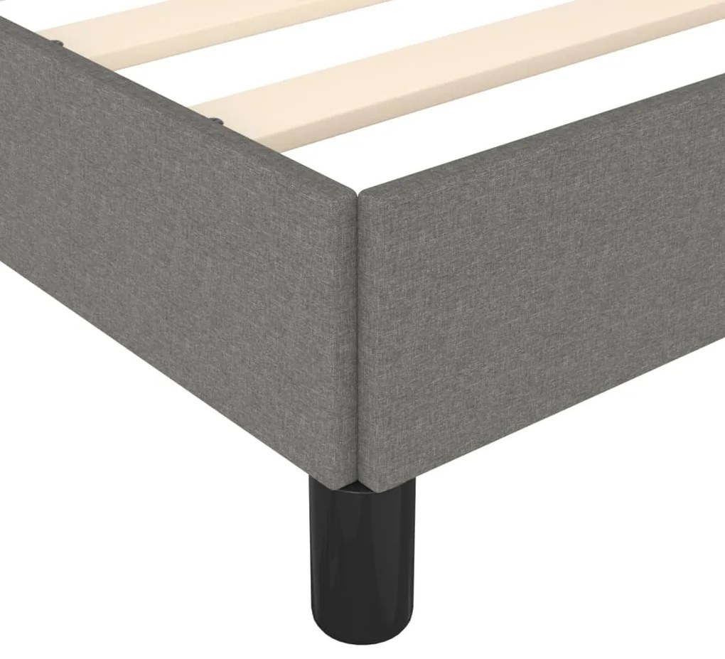 Estrutura de cama sem colchão 160x200 cm tecido cinzento-escuro