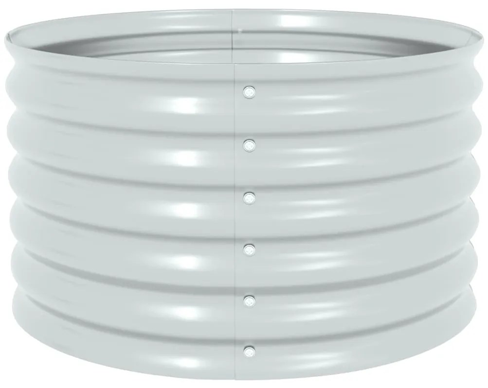 Canteiro/vaso elevado aço galvanizado 80x80x44 cm prateado