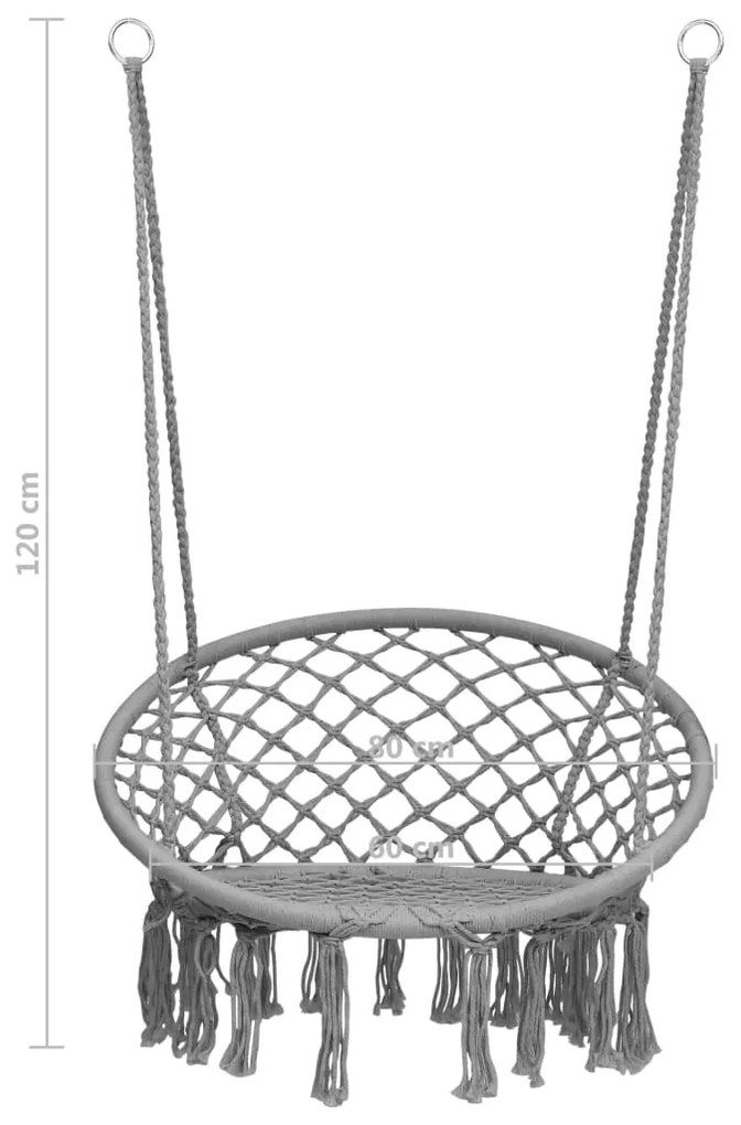 Cadeira de baloiço em rede 80 cm cinzento