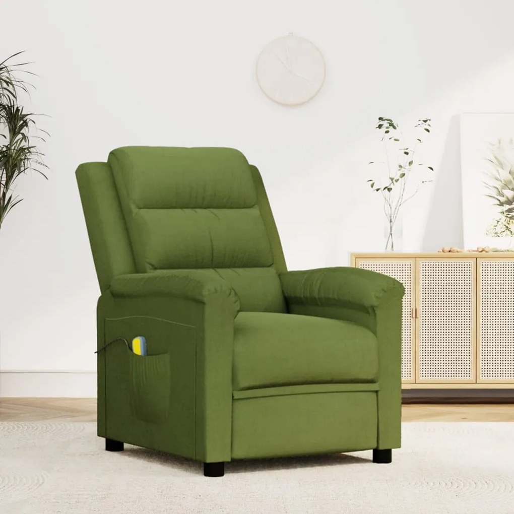 vidaXL Poltrona de massagens veludo verde-claro