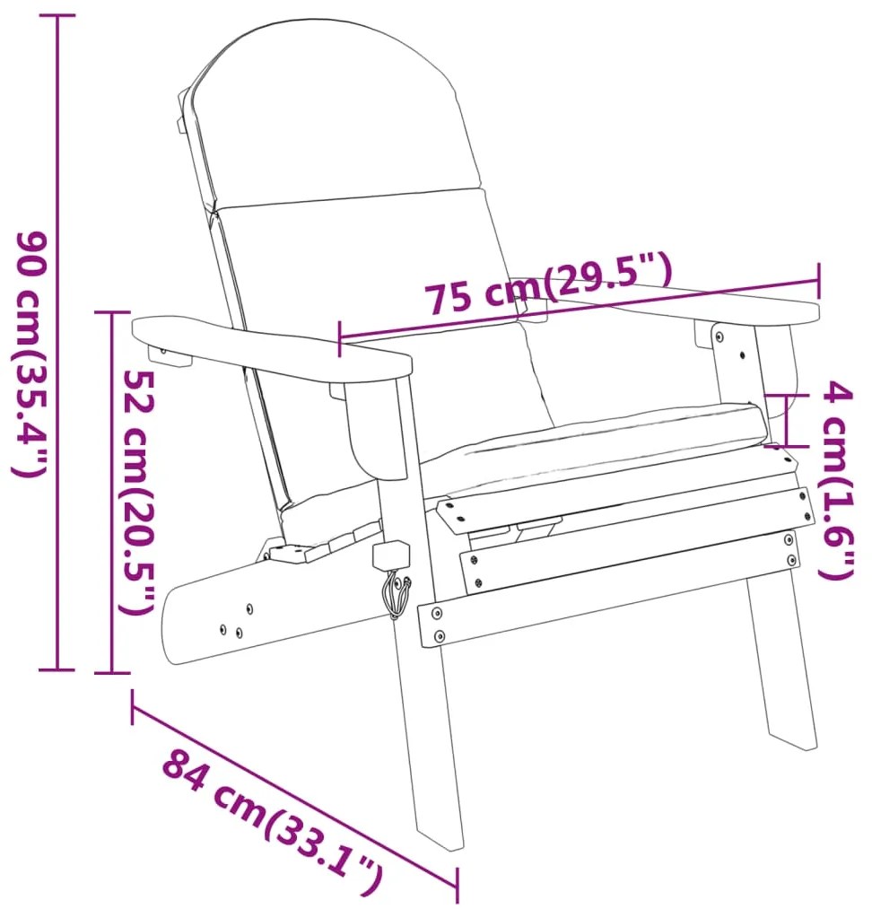 4 pcs conjunto lounge de jardim Adirondack acácia maciça