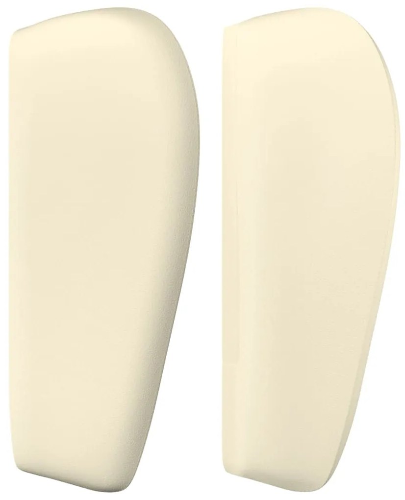 Cabeceira de cama c/ abas couro artificial 163x23x78/88cm creme