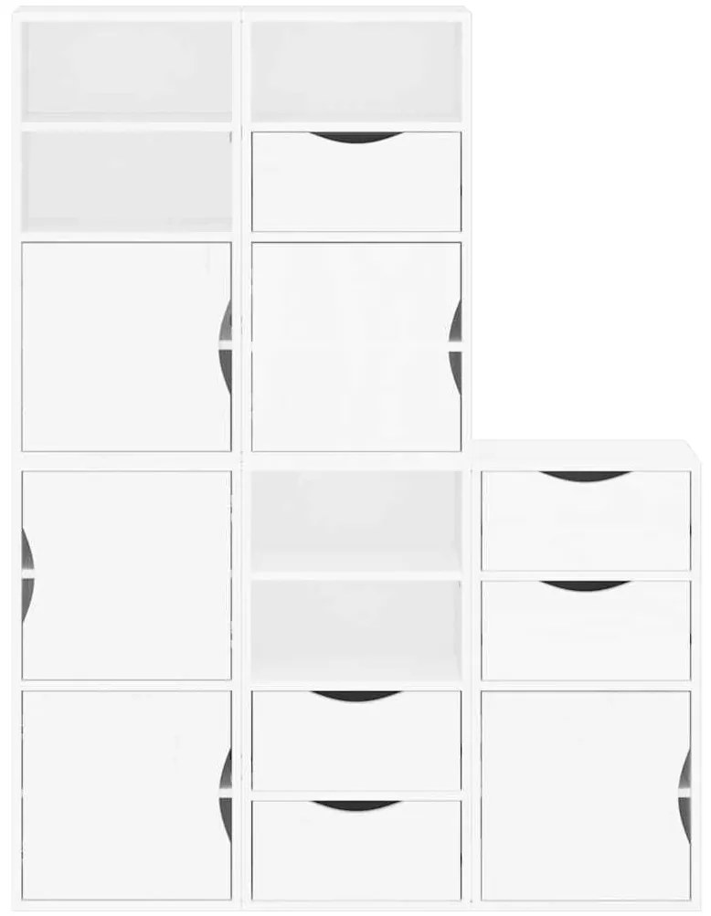 Móveis de apoio 5 pcs ODDA pinho de madeira maciça branco