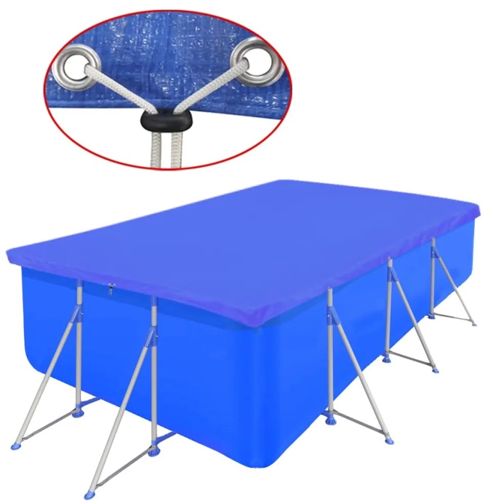 Cobertura de piscina retangular PE 90 g/sqm 540 x 270 cm