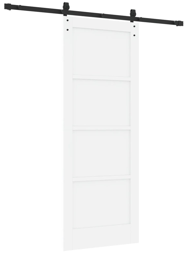 Porta Deslizante vidaXL com Kit de Hardware Branca 78x202 cm Madeira S