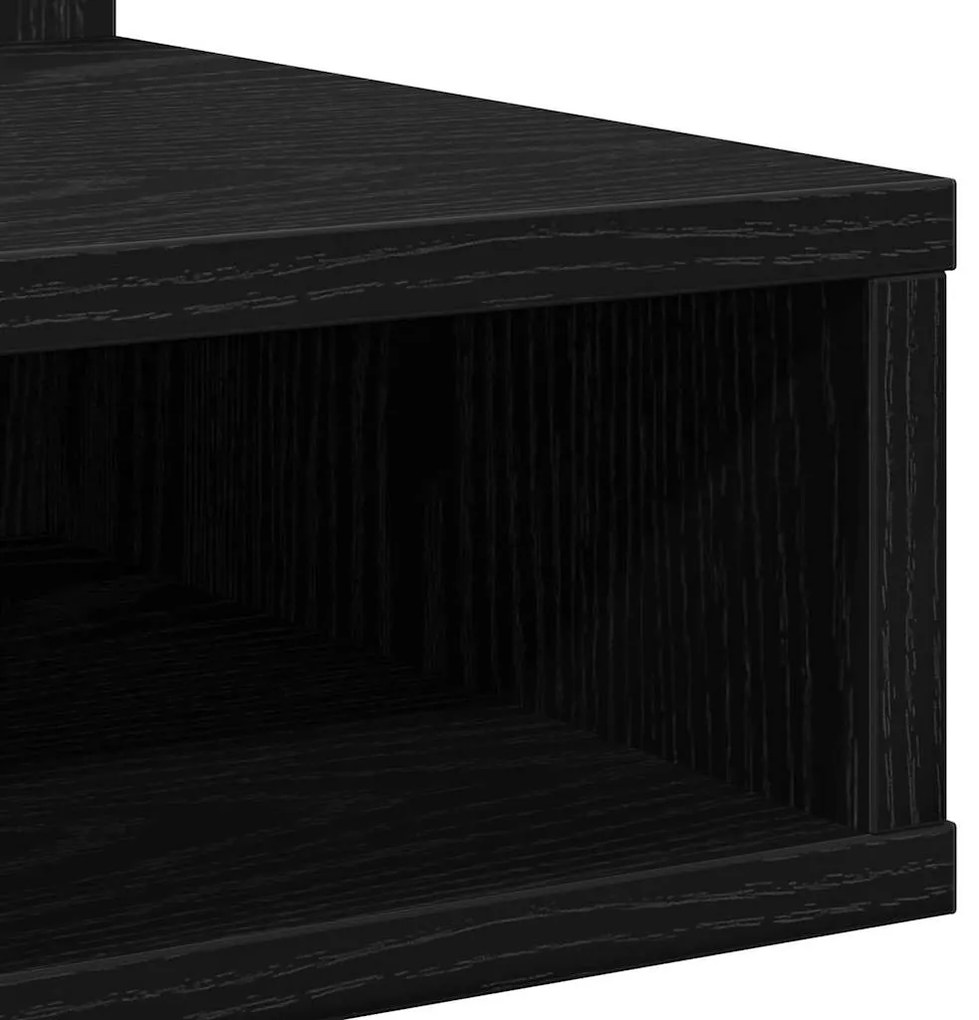 Armário de Espelho LED vidaXL em Carvalho Preto - 90x31,5x62 cm