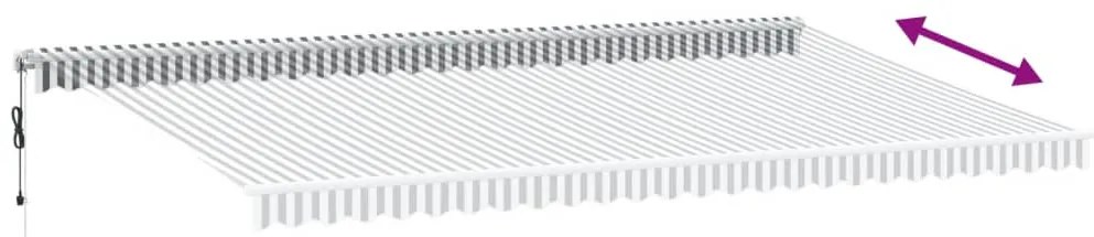 Toldo retrátil automático com LED 600x350 cm antracite/branco