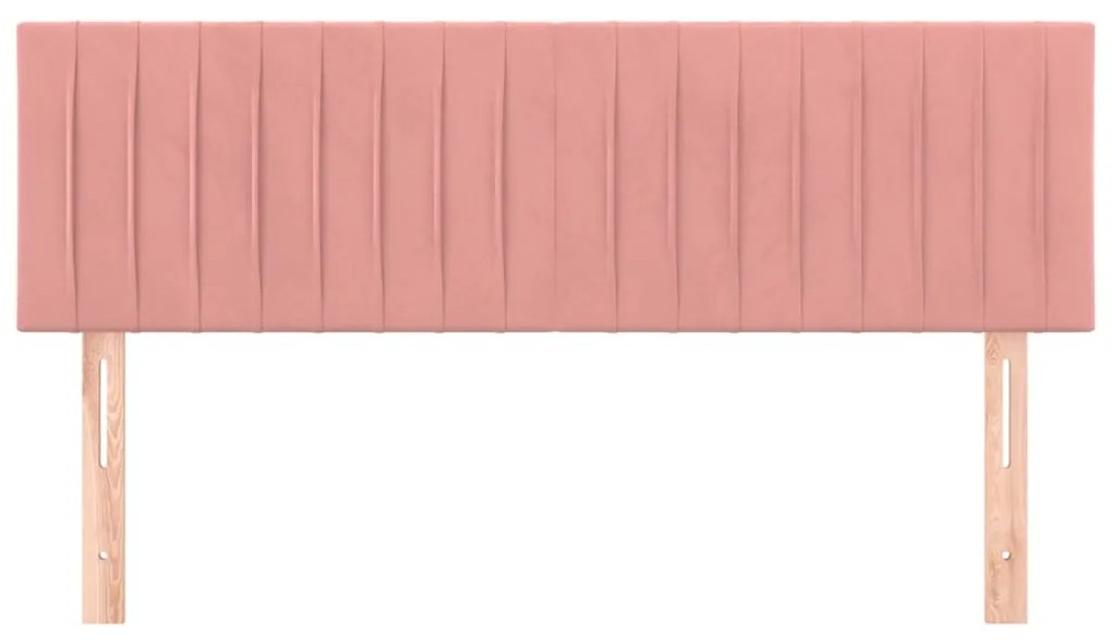 Cabeceira de cama 2 pcs veludo 72x5x78/88 cm rosa
