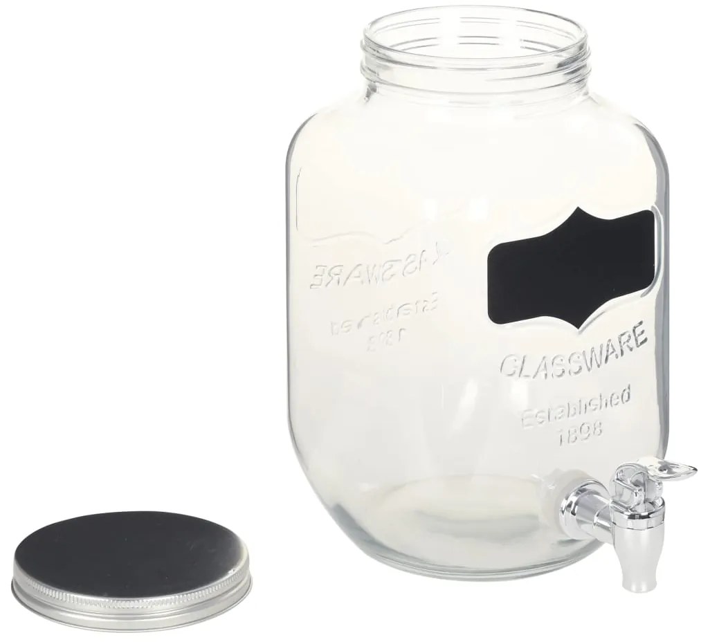 Dispensadores de bebidas 2 pcs com suporte 2 x 4 L vidro