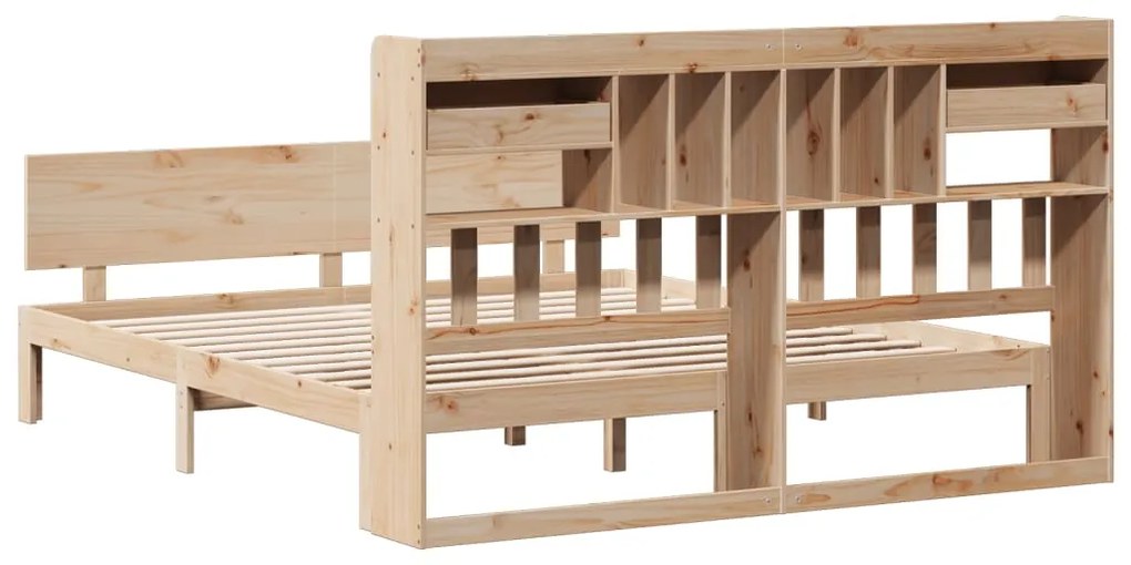 Cama com estante sem colchão 180x200 cm pinho maciço