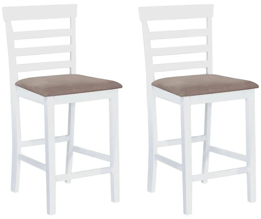 vidaXL Bancos de bar 2 pcs tecido branco